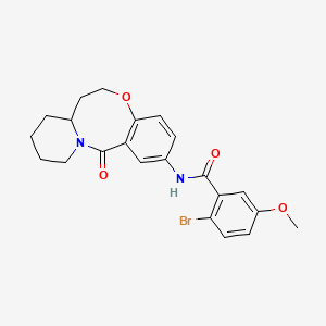 2-bromo-5-methoxy-N-{2-oxo-9-oxa-1-azatricyclo[10.4.0.0^{3,8}]hexadeca-3,5,7-trien-5-yl}benzamide