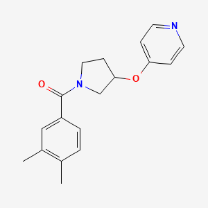molecular formula C18H20N2O2 B2878479 (3,4-Dimethylphenyl)(3-(pyridin-4-yloxy)pyrrolidin-1-yl)methanone CAS No. 2034431-89-3