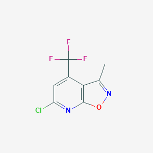 molecular formula C8H4ClF3N2O B2878480 6-Chloro-3-methyl-4-(trifluoromethyl)-[1,2]oxazolo[5,4-b]pyridine CAS No. 1502758-88-4