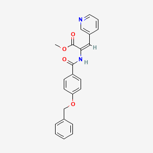 molecular formula C23H20N2O4 B2878485 (E)-methyl 2-(4-(benzyloxy)benzamido)-3-(pyridin-3-yl)acrylate CAS No. 329266-36-6