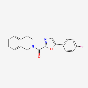 molecular formula C19H15FN2O2 B2878487 (3,4-dihydroisoquinolin-2(1H)-yl)(5-(4-fluorophenyl)oxazol-2-yl)methanone CAS No. 955916-57-1