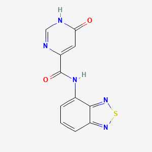 molecular formula C11H7N5O2S B2878494 N-(benzo[c][1,2,5]thiadiazol-4-yl)-6-hydroxypyrimidine-4-carboxamide CAS No. 2034621-56-0
