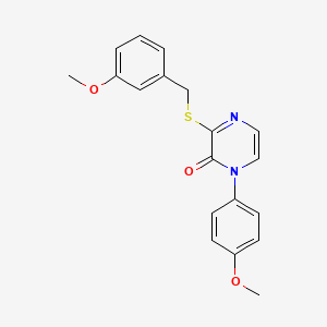 molecular formula C19H18N2O3S B2878495 1-(4-Methoxyphenyl)-3-{[(3-methoxyphenyl)methyl]sulfanyl}-1,2-dihydropyrazin-2-one CAS No. 946253-78-7