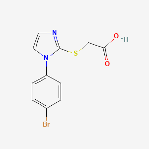 molecular formula C11H9BrN2O2S B2878496 2-{[1-(4-溴苯基)-1H-咪唑-2-基]硫基}乙酸 CAS No. 851814-13-6