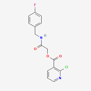 molecular formula C15H12ClFN2O3 B2878497 {[(4-Fluorophenyl)methyl]carbamoyl}methyl 2-chloropyridine-3-carboxylate CAS No. 744268-29-9
