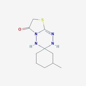 molecular formula C10H16N4OS B287850 3'-methyl-3,4-dihydrospiro(2H-[1,3]thiazolo[3,2-b][1,2,4,5]tetraazine-3,1'-cyclohexane)-6(7H)-one 