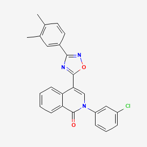 molecular formula C25H18ClN3O2 B2878501 2-(3-chlorophenyl)-4-[3-(3,4-dimethylphenyl)-1,2,4-oxadiazol-5-yl]isoquinolin-1(2H)-one CAS No. 1326831-05-3