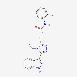 2-((4-ethyl-5-(1H-indol-3-yl)-4H-1,2,4-triazol-3-yl)thio)-N-(o-tolyl)acetamide