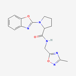 1-(benzo[d]oxazol-2-yl)-N-((3-methyl-1,2,4-oxadiazol-5-yl)methyl)pyrrolidine-2-carboxamide