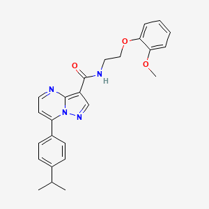 molecular formula C25H26N4O3 B2878513 3-{[5-(3-fluorophenyl)pyrimidin-2-yl]amino}-N-(4-methoxybenzyl)benzamide CAS No. 1251635-08-1