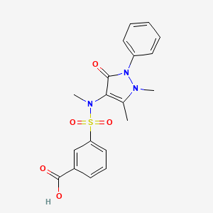3-[(1,5-dimethyl-3-oxo-2-phenyl-2,3-dihydro-1H-pyrazol-4-yl)(methyl)sulfamoyl]benzoic acid
