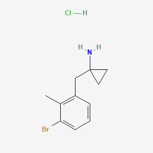 1-[(3-Bromo-2-methylphenyl)methyl]cyclopropan-1-amine;hydrochloride