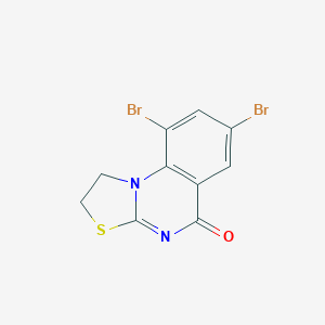 molecular formula C10H6Br2N2OS B287852 7,9-dibromo-1,2-dihydro-5H-[1,3]thiazolo[3,2-a]quinazolin-5-one 