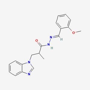 (E)-3-(1H-benzo[d]imidazol-1-yl)-N'-(2-methoxybenzylidene)-2-methylpropanehydrazide