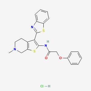 N-(3-(benzo[d]thiazol-2-yl)-6-methyl-4,5,6,7-tetrahydrothieno[2,3-c]pyridin-2-yl)-2-phenoxyacetamide hydrochloride