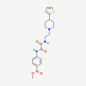 Methyl 4-(2-oxo-2-((2-(4-(thiophen-2-yl)piperidin-1-yl)ethyl)amino)acetamido)benzoate