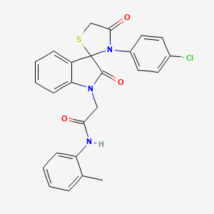 molecular formula C25H20ClN3O3S B2878528 2-(3'-(4-氯苯基)-2,4'-二氧代螺[吲哚-3,2'-噻唑烷]-1-基)-N-(邻甲苯基)乙酰胺 CAS No. 894555-22-7