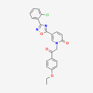 molecular formula C23H18ClN3O4 B2878530 5-[3-(2-chlorophenyl)-1,2,4-oxadiazol-5-yl]-1-[2-(4-ethoxyphenyl)-2-oxoethyl]pyridin-2(1H)-one CAS No. 1396631-24-5