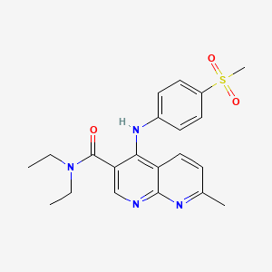 N,N-diethyl-7-methyl-4-((4-(methylsulfonyl)phenyl)amino)-1,8-naphthyridine-3-carboxamide