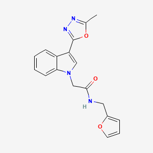 N-(2-furylmethyl)-2-[3-(5-methyl-1,3,4-oxadiazol-2-yl)-1H-indol-1-yl]acetamide