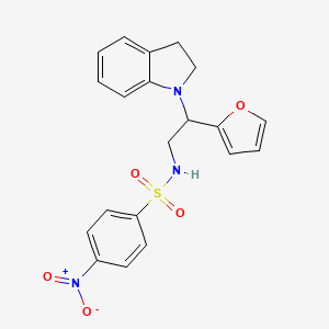 N-(2-(furan-2-yl)-2-(indolin-1-yl)ethyl)-4-nitrobenzenesulfonamide