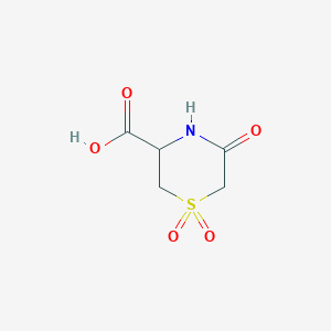 molecular formula C5H7NO5S B2878542 1,1,5-三氧代-1lambda6-硫代吗啉-3-羧酸 CAS No. 122556-18-7