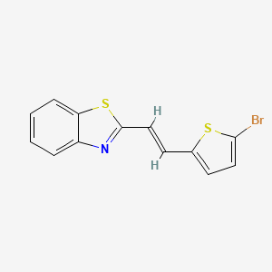 molecular formula C13H8BrNS2 B2878552 2-[(E)-2-(5-溴噻吩-2-基)乙烯基]-1,3-苯并噻唑 CAS No. 338401-69-7