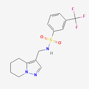 molecular formula C15H16F3N3O2S B2878553 N-((4,5,6,7-四氢吡唑并[1,5-a]吡啶-3-基)甲基)-3-(三氟甲基)苯磺酰胺 CAS No. 2034589-32-5