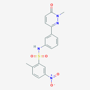 2-methyl-N-(3-(1-methyl-6-oxo-1,6-dihydropyridazin-3-yl)phenyl)-5-nitrobenzenesulfonamide