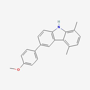 molecular formula C21H19NO B2878557 6-(4-methoxyphenyl)-1,4-dimethyl-9H-carbazole CAS No. 900015-04-5