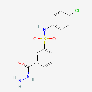 molecular formula C13H12ClN3O3S B2878559 N-(4-氯苯基)-3-肼基羰基苯磺酰胺 CAS No. 325745-61-7