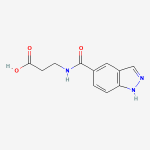 molecular formula C11H11N3O3 B2878571 3-(1H-indazol-5-ylformamido)propanoic acid CAS No. 1099107-57-9