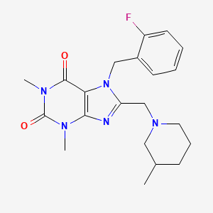 7-[(2-Fluorophenyl)methyl]-1,3-dimethyl-8-[(3-methylpiperidin-1-yl)methyl]purine-2,6-dione