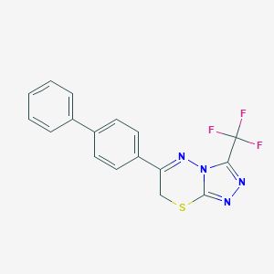 molecular formula C17H11F3N4S B287858 6-[1,1'-biphenyl]-4-yl-3-(trifluoromethyl)-7H-[1,2,4]triazolo[3,4-b][1,3,4]thiadiazine 
