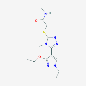 2-((5-(3-ethoxy-1-ethyl-1H-pyrazol-4-yl)-4-methyl-4H-1,2,4-triazol-3-yl)thio)-N-methylacetamide
