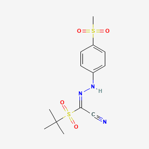2-(Tert-butylsulfonyl)-2-{2-[4-(methylsulfonyl)phenyl]hydrazono}acetonitrile
