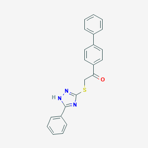 molecular formula C22H17N3OS B287861 1-[1,1'-biphenyl]-4-yl-2-[(5-phenyl-4H-1,2,4-triazol-3-yl)sulfanyl]ethanone 