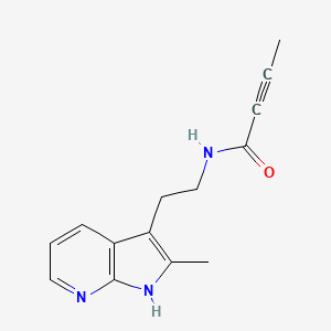 molecular formula C14H15N3O B2878622 N-[2-(2-Methyl-1H-pyrrolo[2,3-b]pyridin-3-yl)ethyl]but-2-ynamide CAS No. 2411245-38-8