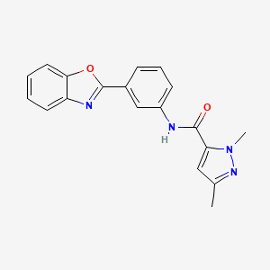 N-(3-(benzo[d]oxazol-2-yl)phenyl)-1,3-dimethyl-1H-pyrazole-5-carboxamide