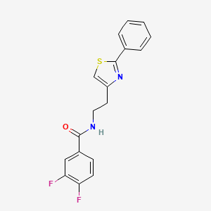 molecular formula C18H14F2N2OS B2878624 3,4-difluoro-N-[2-(2-phenyl-1,3-thiazol-4-yl)ethyl]benzamide CAS No. 863512-77-0
