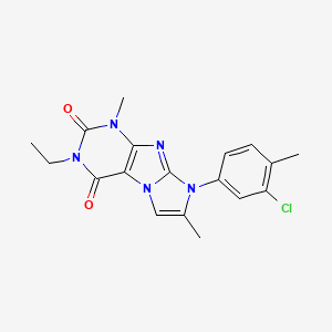 molecular formula C18H18ClN5O2 B2878630 6-(3-Chloro-4-methylphenyl)-2-ethyl-4,7-dimethylpurino[7,8-a]imidazole-1,3-dione CAS No. 878728-90-6