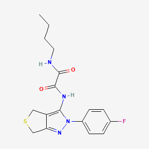 molecular formula C17H19FN4O2S B2878634 N-butyl-N'-[2-(4-fluorophenyl)-4,6-dihydrothieno[3,4-c]pyrazol-3-yl]oxamide CAS No. 900010-12-0