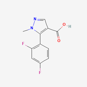 molecular formula C11H8F2N2O2 B2878635 5-(2,4-Difluorophenyl)-1-methylpyrazole-4-carboxylic acid CAS No. 1368427-24-0