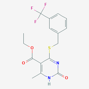 ethyl 6-methyl-2-oxo-4-({[3-(trifluoromethyl)phenyl]methyl}sulfanyl)-1,2-dihydropyrimidine-5-carboxylate