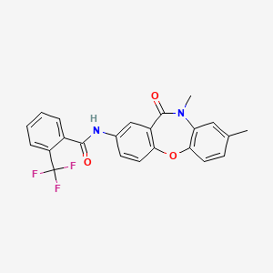 molecular formula C23H17F3N2O3 B2878645 N-(8,10-dimethyl-11-oxo-10,11-dihydrodibenzo[b,f][1,4]oxazepin-2-yl)-2-(trifluoromethyl)benzamide CAS No. 922135-56-6