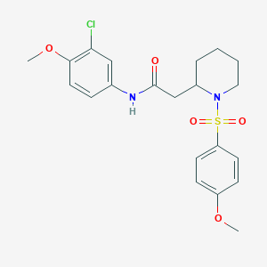 molecular formula C21H25ClN2O5S B2878646 N-(3-chloro-4-methoxyphenyl)-2-(1-((4-methoxyphenyl)sulfonyl)piperidin-2-yl)acetamide CAS No. 941991-15-7