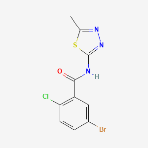 molecular formula C10H7BrClN3OS B2878647 5-bromo-2-chloro-N-(5-methyl-1,3,4-thiadiazol-2-yl)benzamide CAS No. 391863-92-6
