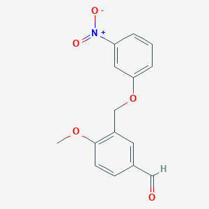 molecular formula C15H13NO5 B2878656 4-甲氧基-3-[(3-硝基苯氧基)甲基]苯甲醛 CAS No. 832741-11-4