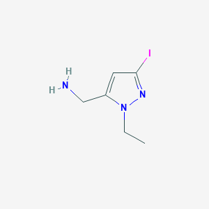 molecular formula C6H10IN3 B2878662 (2-Ethyl-5-iodopyrazol-3-yl)methanamine CAS No. 2226182-33-6