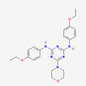 molecular formula C23H28N6O3 B2878664 N,N'-bis(4-ethoxyphenyl)-6-morpholin-4-yl-1,3,5-triazine-2,4-diamine CAS No. 433692-03-6